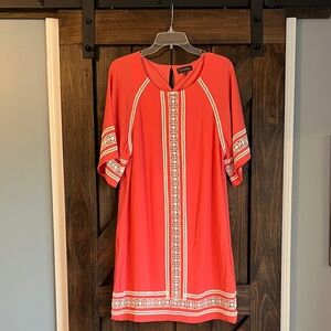Luxology Coral Dress with White Accents